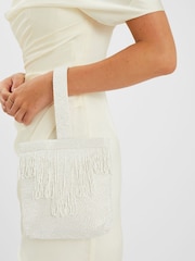 Accessorize Natural Bridal Beaded Fringe Bag - Image 3 of 3