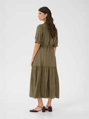 Cream CRLucia Tie Neck Short Sleeve Midi  Dress - Image 2 of 5
