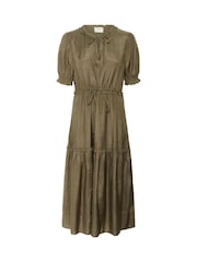 Cream CRLucia Tie Neck Short Sleeve Midi  Dress - Image 4 of 5