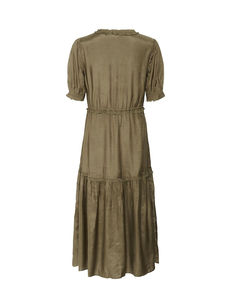 Cream CRLucia Tie Neck Short Sleeve Midi Dress - Image 5 of 5 Cream CRLucia Tie Neck Short Sleeve Midi Dress - Image 5 of 5