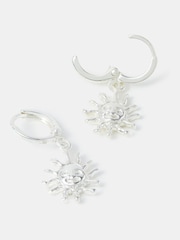 Accessorize Silver Tone Sun Charm Hoop Earrings - Image 1 of 1