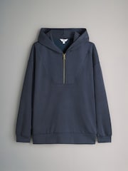 Mornarica - The Set oversized modal zip Through zgornje del trenirke; Majica za vadbo & lahke hlače za prosti čas Set - Slika 3 iz 5