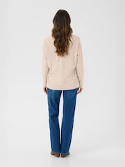 Cream Natural CRDela Long Sleeve V-Neck Jumper - Image 2 of 6
