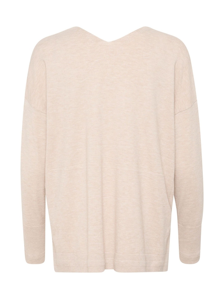 Cream Natural CRDela Long Sleeve V-Neck Jumper - Image 6 of 6