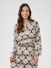 Cream CRTiah Long Sleeve V-Neck Black Shirt - Image 1 of 6