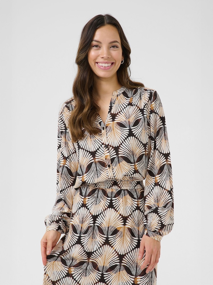 Cream CRTiah Long Sleeve V-Neck Black Shirt - Image 1 of 6 Cream CRTiah Long Sleeve V-Neck Black Shirt - Image 1 of 6