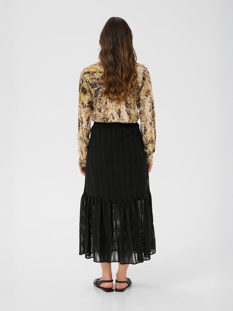 Cream CRBillie Midi A-Line Black Skirt - Image 2 of 6 Cream CRBillie Midi A-Line Black Skirt - Image 2 of 6