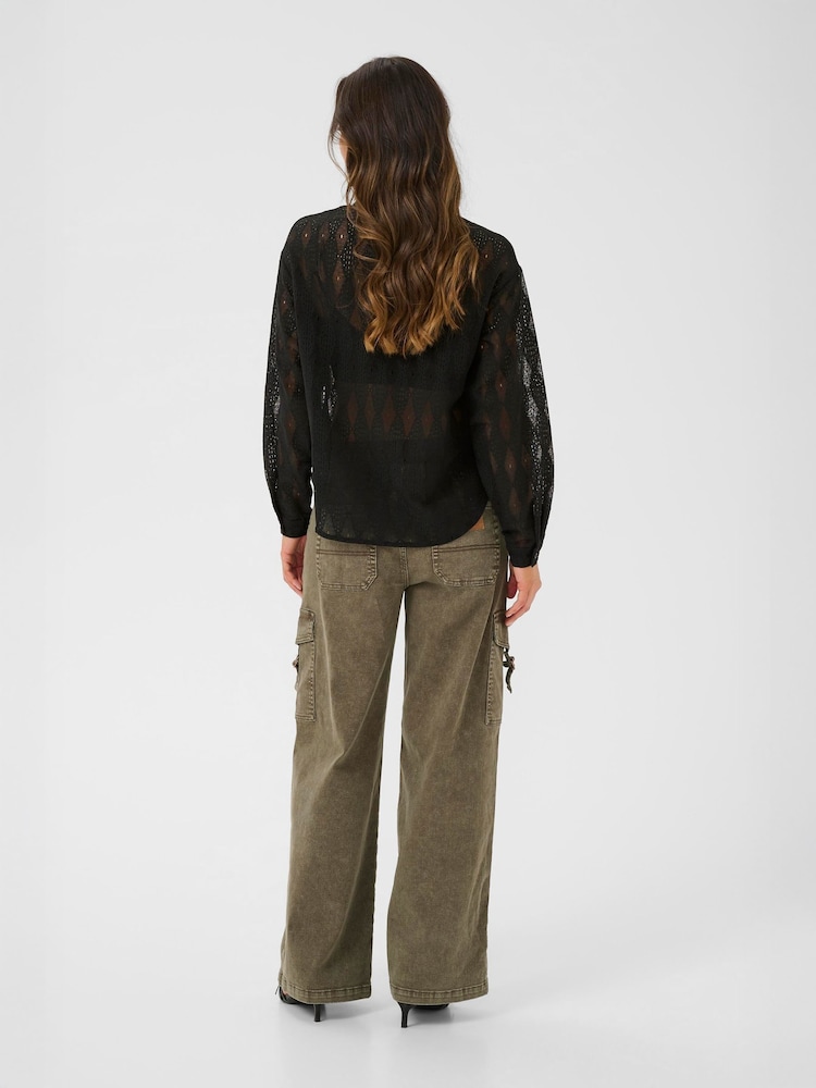 Cream CRBillie Chiffon Long Sleeve Black Shirt - Image 2 of 6 Cream CRBillie Chiffon Long Sleeve Black Shirt - Image 2 of 6