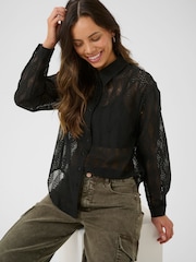 Cream CRBillie Chiffon Long Sleeve Black Shirt - Image 4 of 6