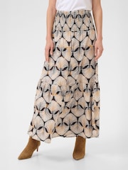 Cream CRTiah Patterned A-Line Maxi Black Skirt - Image 1 of 5