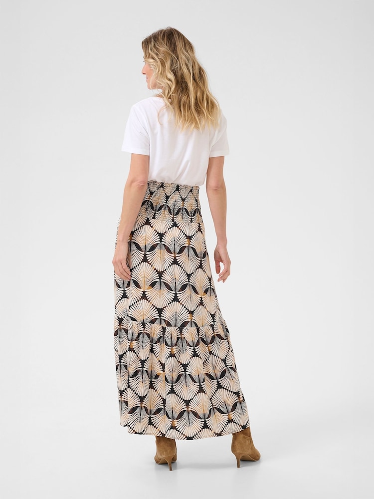 Cream CRTiah Patterned A-Line Maxi Black Skirt - Image 2 of 5