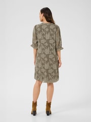 Cream CRYana V-Neck Knee Length Brown Dress - Image 2 of 6