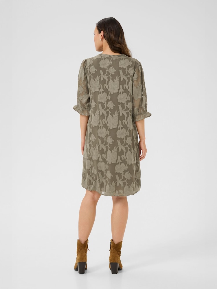 Cream CRYana V-Neck Knee Length Brown Dress - Image 2 of 6 Cream CRYana V-Neck Knee Length Brown Dress - Image 2 of 6