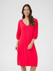 Cream Red CRVillea Knee Length Knit Dress - Image 1 of 6