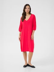 Cream Red CRVillea Knee Length Knit Dress - Image 3 of 6