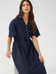 Cream Blue CRLori Short Sleeve V-Neck Midi Dress - Image 4 of 6