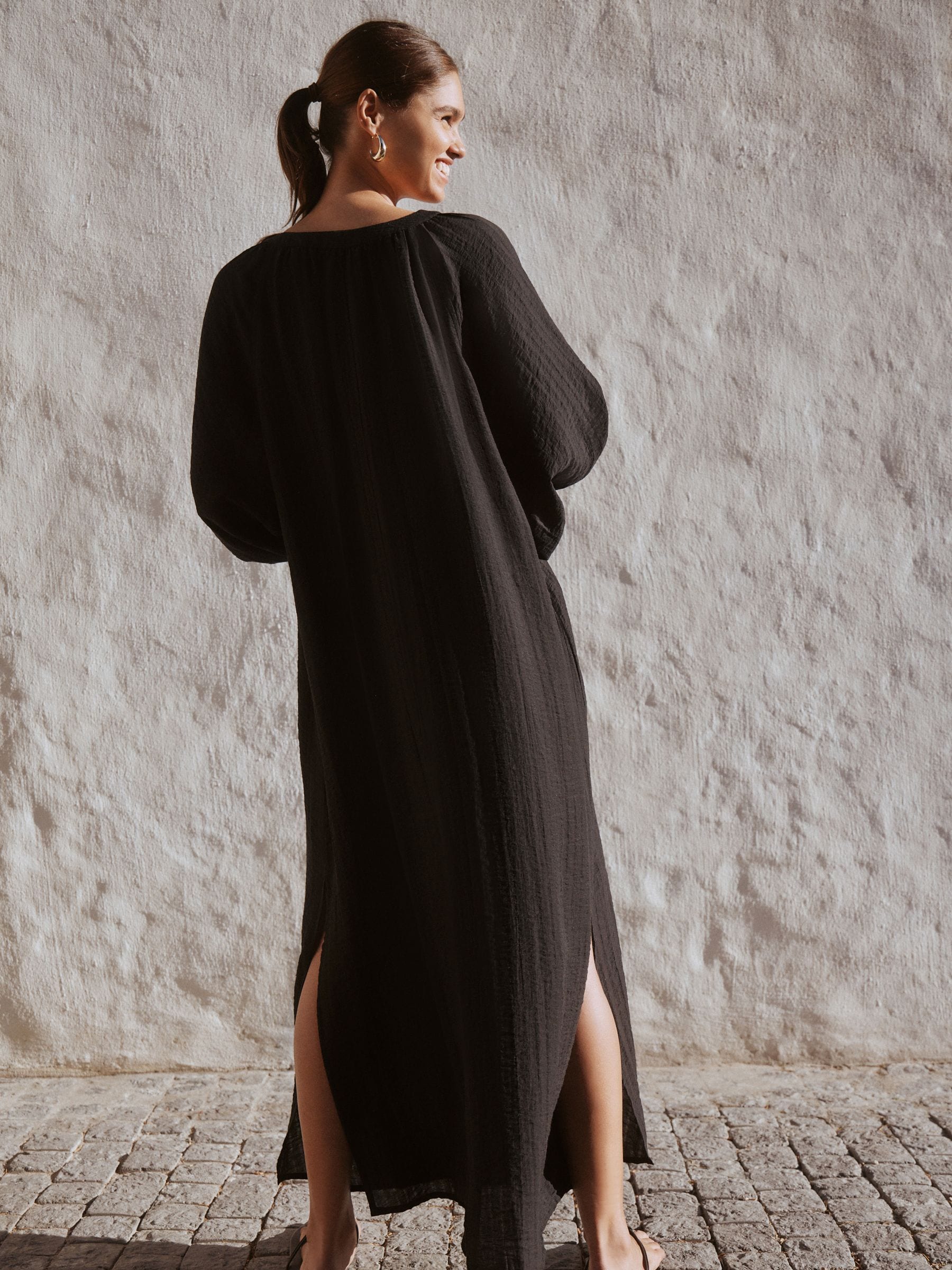 トップス GADID ANONIEM PAVO / BLACK SIZE 0 Buy Black Long Sleeve Maxi Kaftan from the Next UK online shop