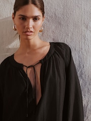 Musta - Pitkä hiha Maksi-kaftan - Kuva 4 / 7