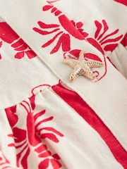 Red/White Peplum Square Neck Top - Image 3 of 4