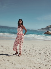 Red/White Peplum Square Neck Top - Image 5 of 9