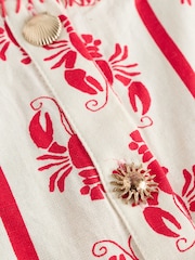 Red/White Peplum Square Neck Top - Image 9 of 9