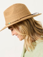 FatFace Natural Beaded Trim Fedora - Image 3 of 4