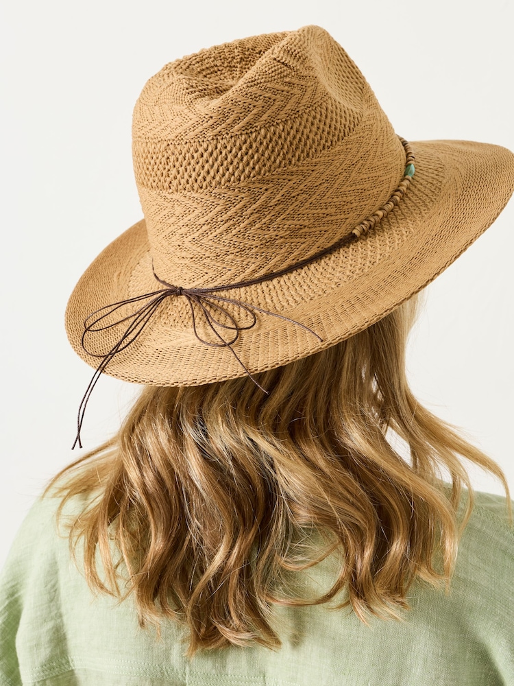 FatFace Natural Beaded Trim Fedora - Image 4 of 4