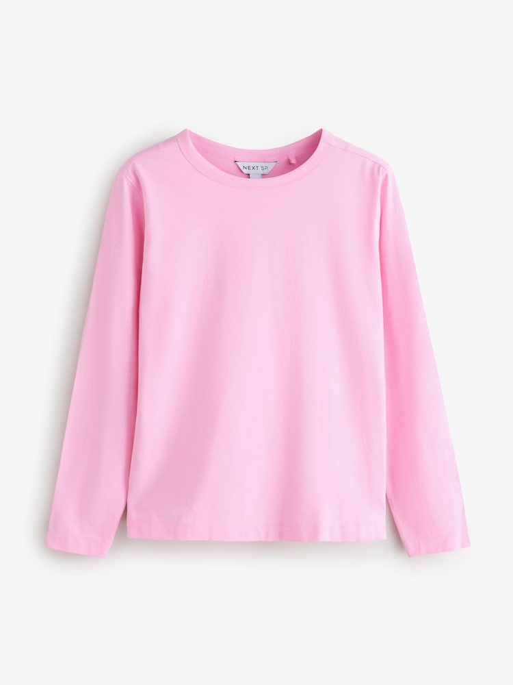 White/Pink Basic Long Sleeve T-Shirts 2 Pack - Image 3 of 3