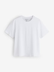White Basic Round Neck Short Sleeve T-Shirt - Image 1 of 1