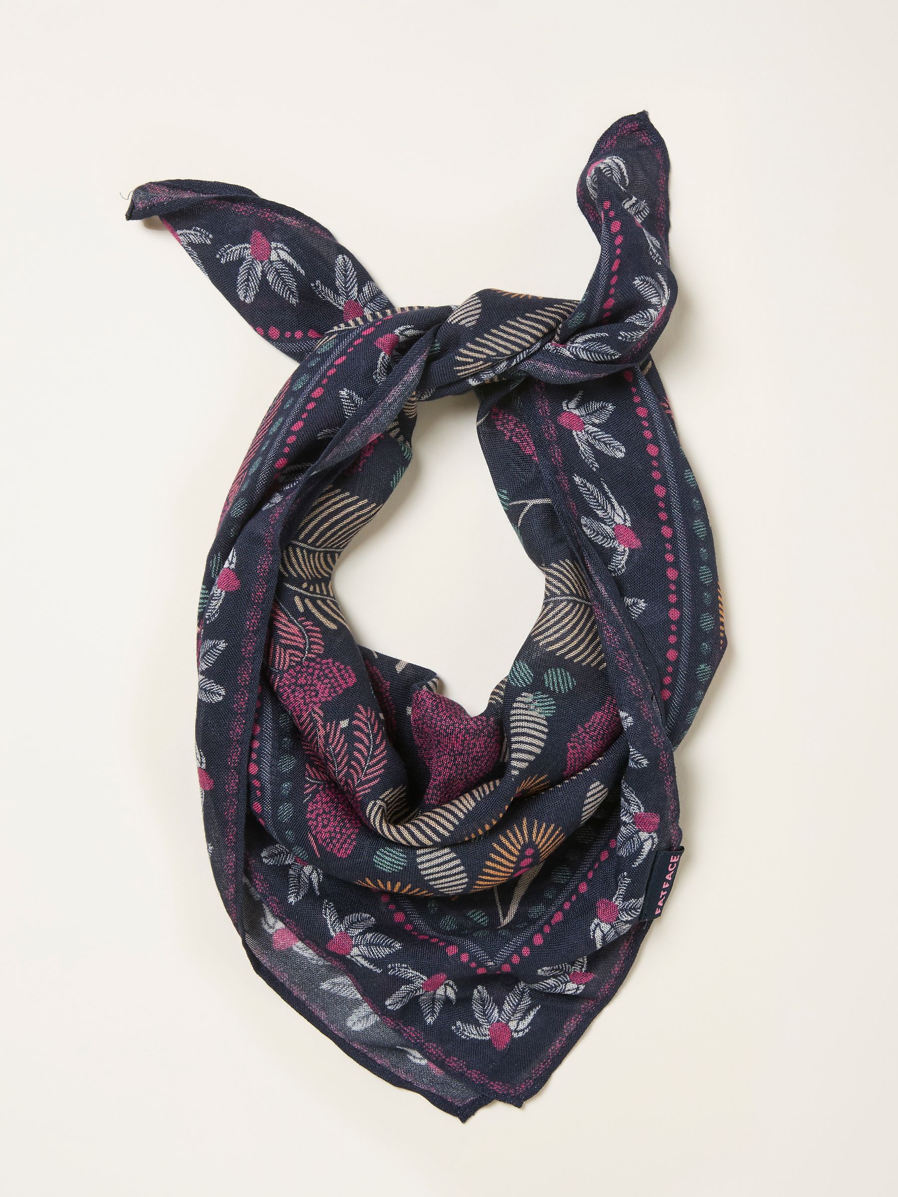 Fat Face Women's Square Scarf - Navy Blue