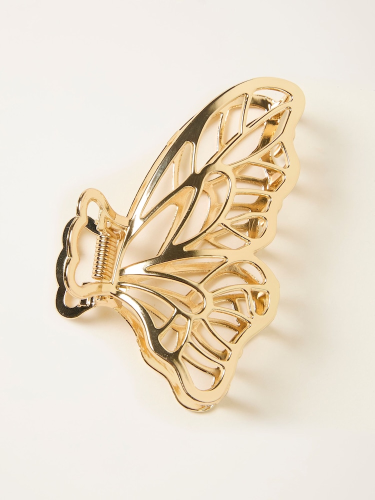 FatFace Gold Tone Large Butterfly Claw Clip - Image 1 of 2