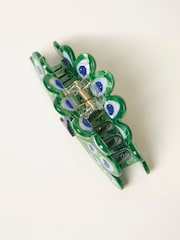 FatFace Navy Blue Peacock Claw Clip - Image 2 of 2