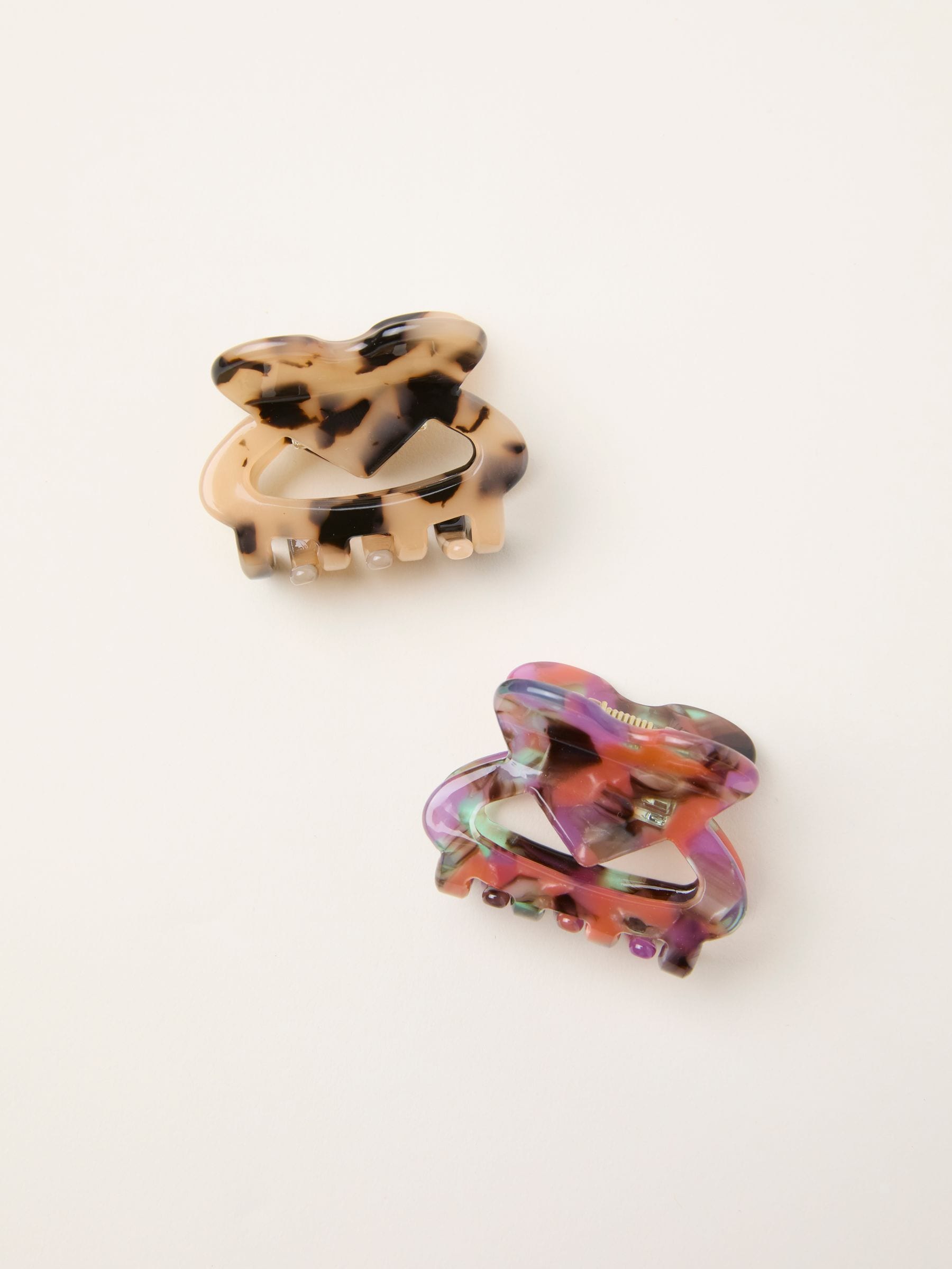 Fat Face - Hair Claw Clips - Resin - Heart Shape