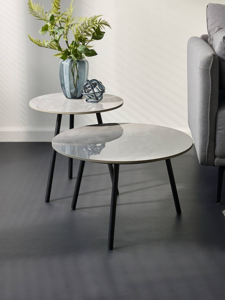 Julian Bowen Grey Casper Set of Side Tables - Image 1 of 6