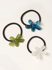FatFace Multi 3 Pack Flower Hair Ties - Image 1 of 2
