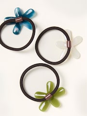 FatFace Multi 3 Pack Flower Hair Ties - Image 2 of 2