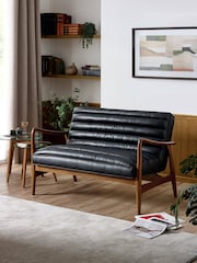 Julian Bowen Black Marshall 2 Seater Sofa - Image 1 of 5