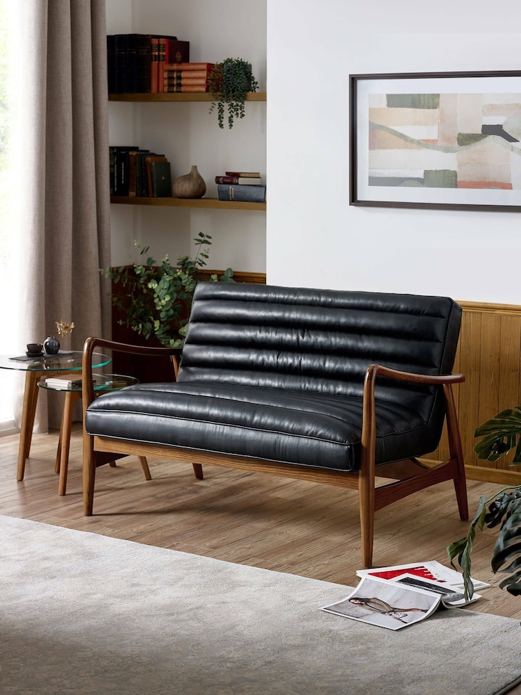 Julian Bowen Black Marshall 2 Seater Sofa - Image 1 of 5