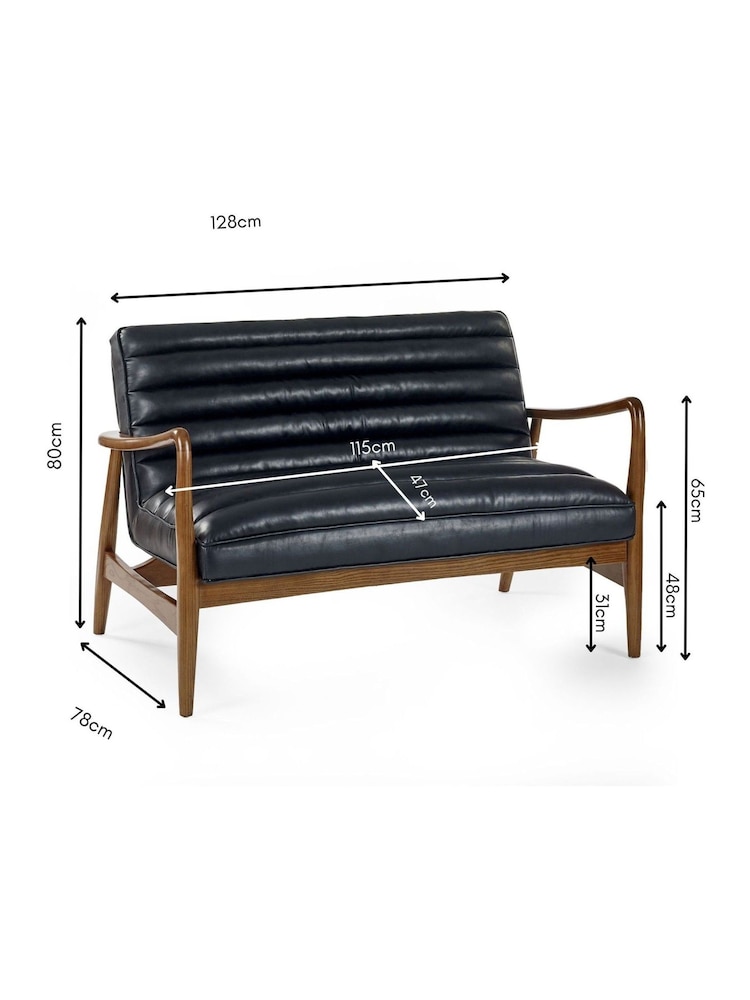 Julian Bowen Black Marshall 2 Seater Sofa - Image 5 of 5