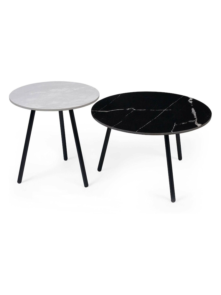 Julian Bowen Grey Black Casper Set of Side Tables - Image 2 of 4