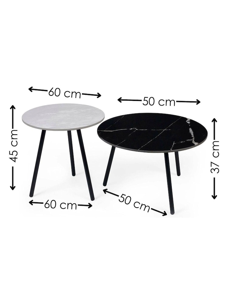 Julian Bowen Grey Black Casper Set of Side Tables - Image 4 of 4