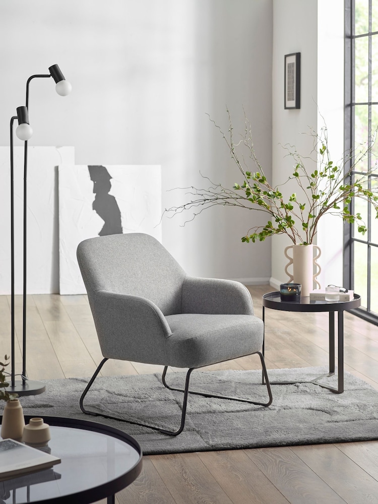 Julian Bowen Grey Davos Accent Chair - Image 1 of 5