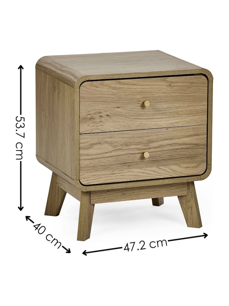 Julian Bowen Beige Ingrid 2 Drawer Bedside Table - Image 6 of 6