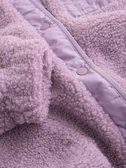 Lilac Purple Button Up Fleece Jacket (3-16yrs) - Image 14 of 15