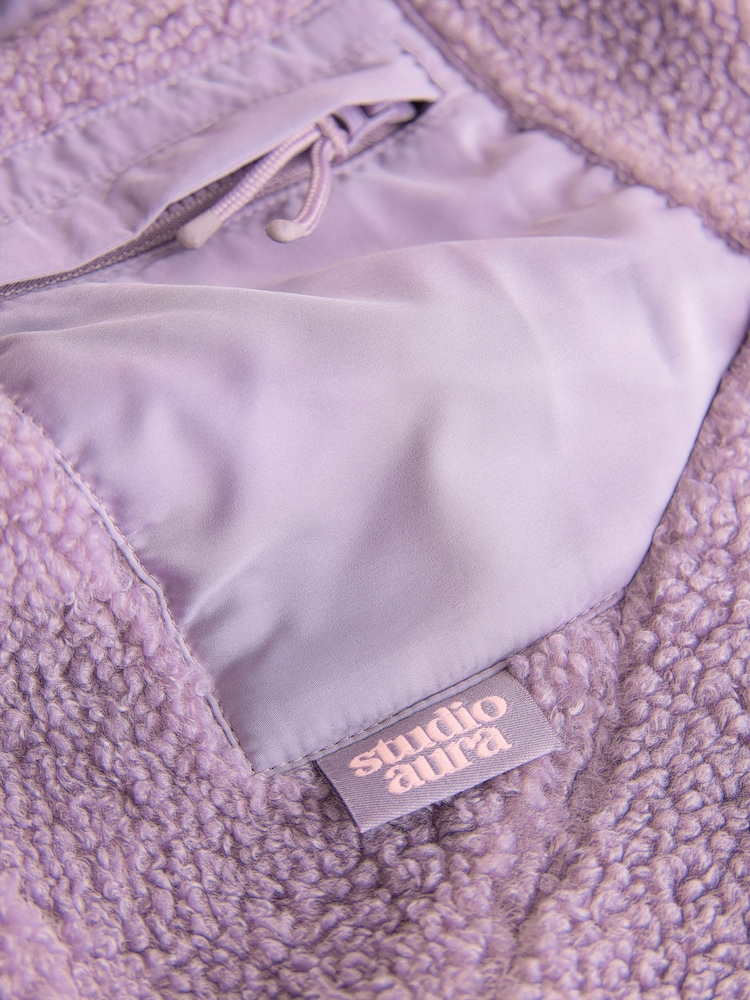 Lilac Purple Button Up Fleece Jacket (3-16yrs) - Image 15 of 15