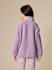 Lilac Purple Button Up Fleece Jacket (3-16yrs) - Image 8 of 15