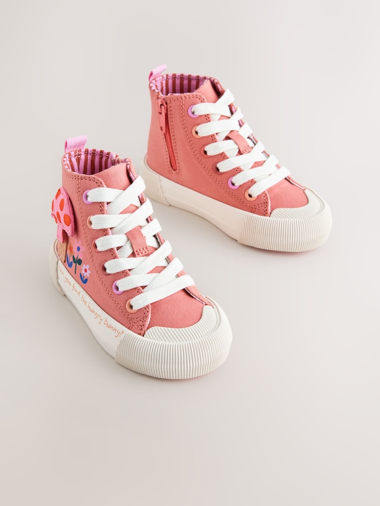 Coral Pink Interactive Standard Fit (F) High Top Trainers - Image 1 of 5 Coral Pink Interactive Standard Fit (F) High Top Trainers - Image 1 of 5