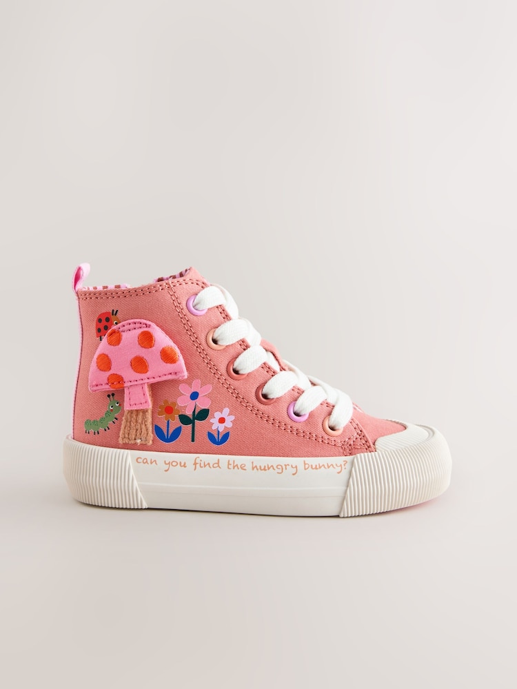 Coral Pink Interactive Standard Fit (F) High Top Trainers - Image 2 of 5 Coral Pink Interactive Standard Fit (F) High Top Trainers - Image 2 of 5