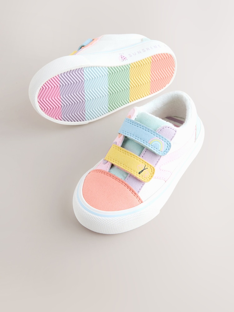 Multi Pastel Standard Fit (F) Touch Fastening Trainers - Image 2 of 5 Multi Pastel Standard Fit (F) Touch Fastening Trainers - Image 2 of 5