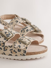 Tan Brown Leopard Print - Touch and Close Corkbed Sandals - صورة 4 من 6